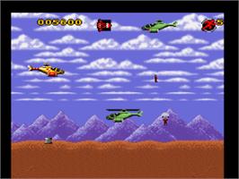 In game image of James Bond Jr. on the Nintendo SNES.
