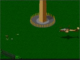 In game image of Jungle Strike on the Nintendo SNES.