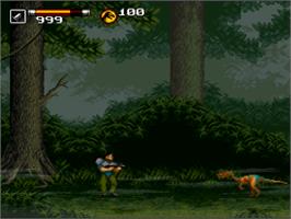 In game image of Jurassic Park Part 2: The Chaos Continues on the Nintendo SNES.