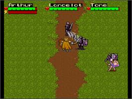 In game image of King Arthur & the Knights of Justice on the Nintendo SNES.
