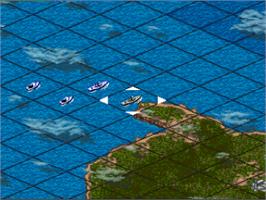 In game image of Konpeki No Kantai on the Nintendo SNES.