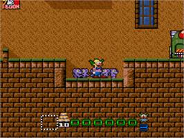 In game image of Krusty's Super Fun House on the Nintendo SNES.