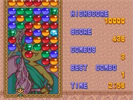 In game image of Magical Drop on the Nintendo SNES.