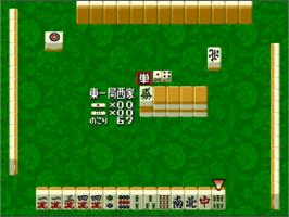 In game image of Mahjong Hishouden - Shin Naki No Ryuu on the Nintendo SNES.