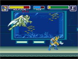 In game image of Marvel Super Heroes in War of the Gems on the Nintendo SNES.