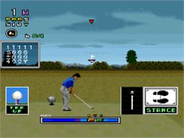 In game image of Mecarobot Golf on the Nintendo SNES.