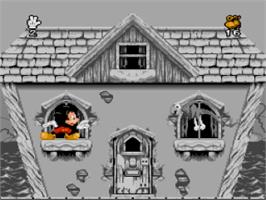 In game image of Mickey Mania - The Timeless Adventures Of Mickey Mouse on the Nintendo SNES.