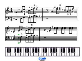 In game image of Miracle Piano Teaching System, The on the Nintendo SNES.