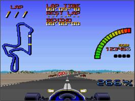 In game image of Nigel Mansell's World Championship on the Nintendo SNES.