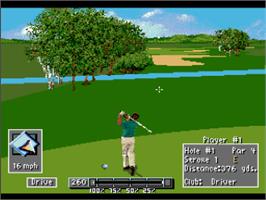 In game image of PGA Tour '96 on the Nintendo SNES.
