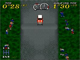 In game image of Power Drive on the Nintendo SNES.