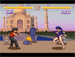 In game image of Ranma 1/2 : Chougi Ranbu Hen on the Nintendo SNES.