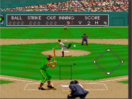 In game image of Relief Pitcher on the Nintendo SNES.