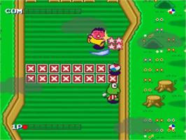 In game image of Sanrio World Smash Ball! on the Nintendo SNES.