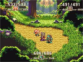 In game image of Seiken Densetsu 3 on the Nintendo SNES.