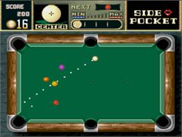 In game image of Side Pocket on the Nintendo SNES.