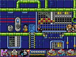 In game image of Sink or Swim on the Nintendo SNES.