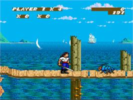 In game image of Sküljagger: Revolt of the Westicans on the Nintendo SNES.