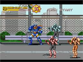 In game image of Sonic Blast Man 2 on the Nintendo SNES.