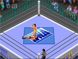 In game image of Super Fire Pro Wrestling 3 - Final Bout on the Nintendo SNES.
