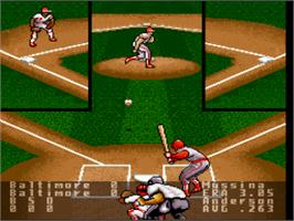In game image of Super R.b.i. Baseball on the Nintendo SNES.