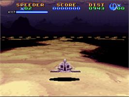 In game image of Super Star Wars - Return Of The Jedi on the Nintendo SNES.