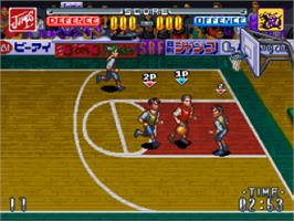 In game image of Sutobasu Yarou Show on the Nintendo SNES.