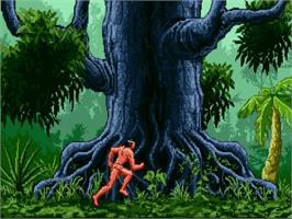 In game image of Tarzan - Lord of the Jungle on the Nintendo SNES.