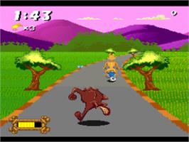 In game image of Taz-Mania on the Nintendo SNES.