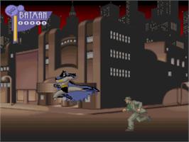 In game image of The Adventures of Batman and Robin on the Nintendo SNES.