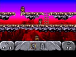 In game image of The Humans on the Nintendo SNES.