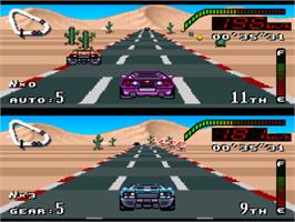 In game image of Top Gear on the Nintendo SNES.