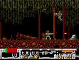 In game image of Universal Soldier on the Nintendo SNES.