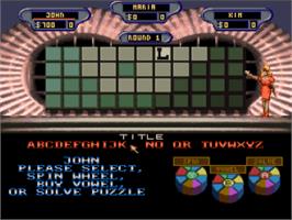 In game image of Wheel of Fortune on the Nintendo SNES.