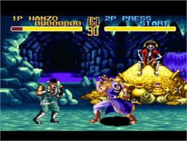 In game image of World Heroes 2 on the Nintendo SNES.