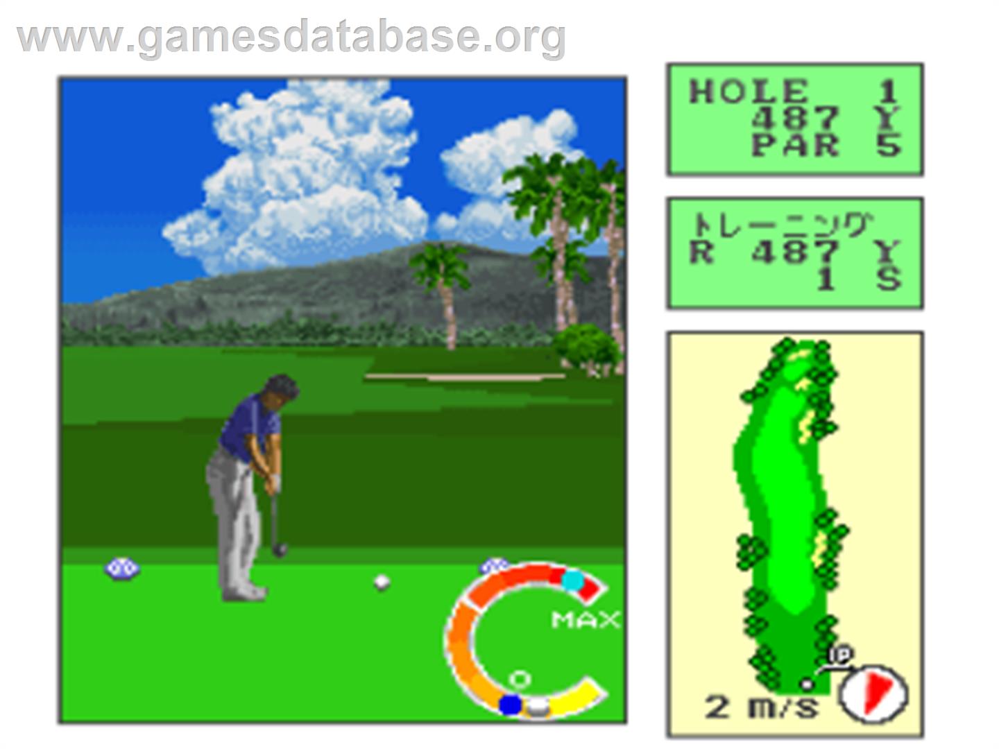 Okamoto Ayako To Match Play Golf - Ko Olina Golf Club In Hawaii - Nintendo SNES - Artwork - In Game
