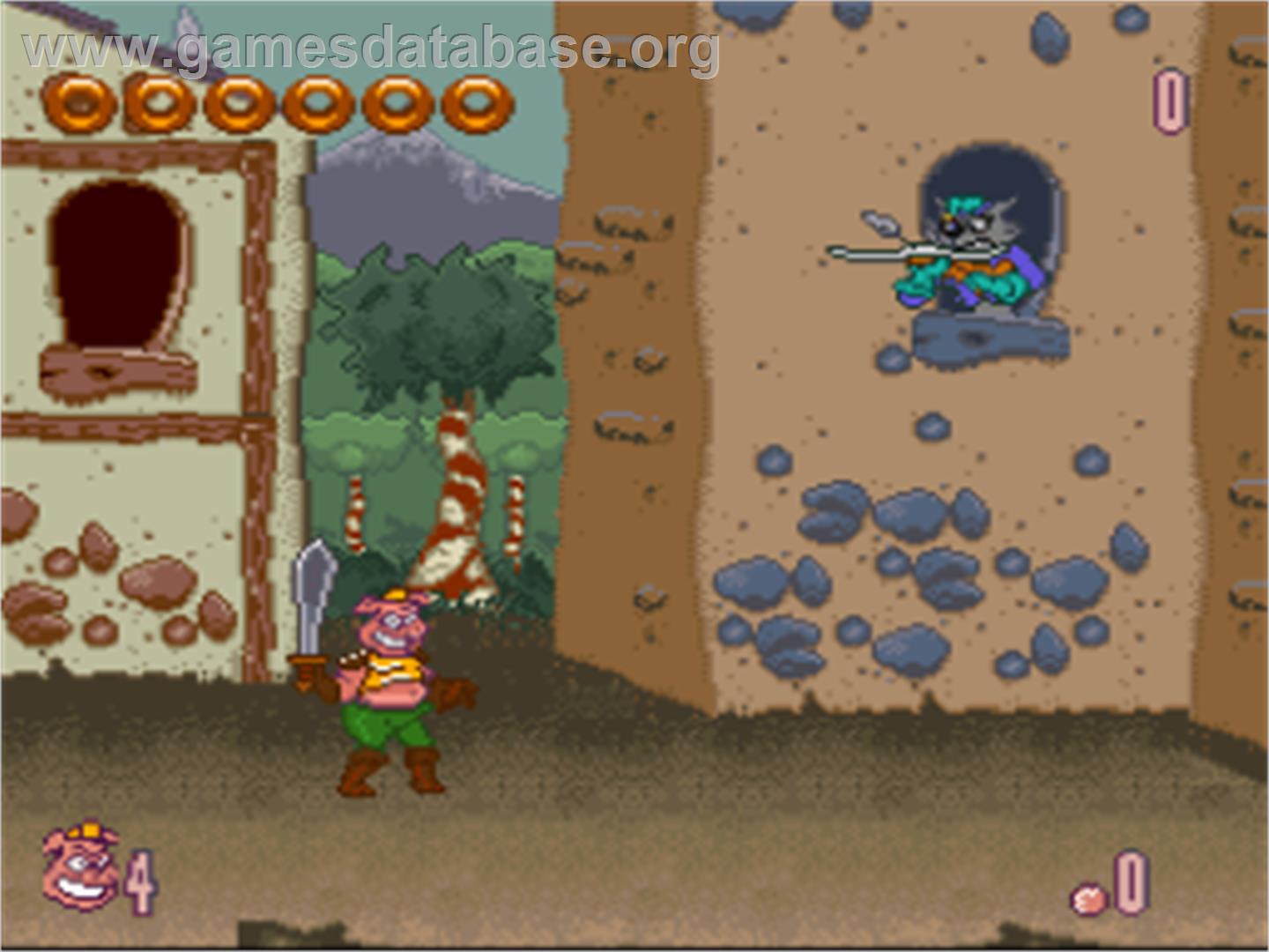 Power Piggs Of The Dark Age - Nintendo SNES - Artwork - In Game