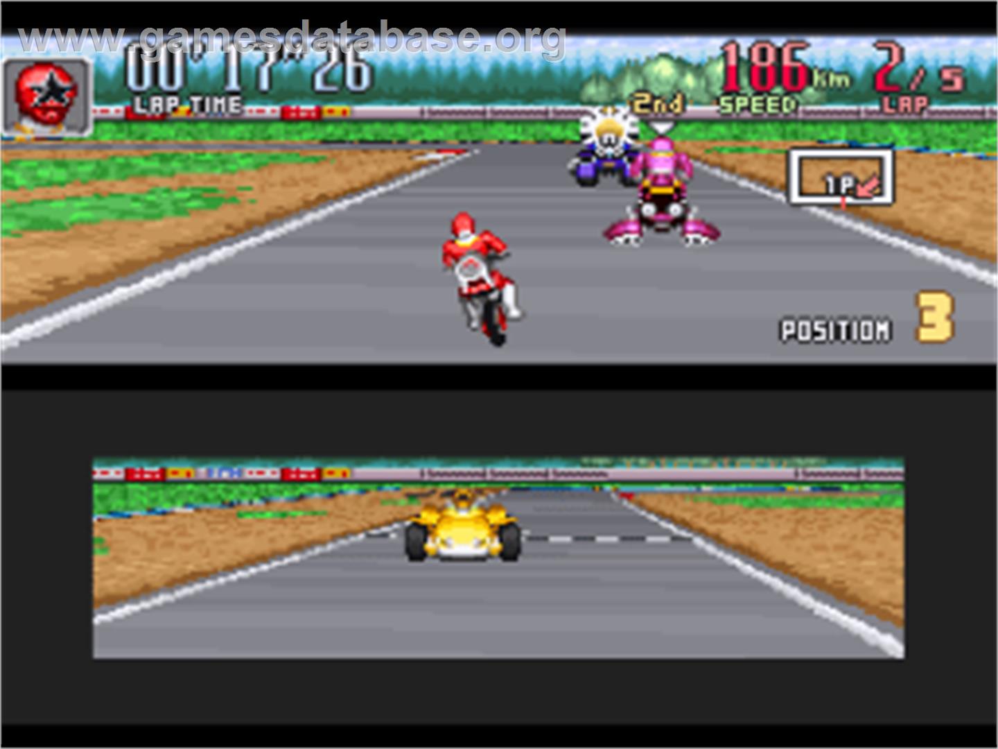 Power Rangers Zeo: Battle Racers - Nintendo SNES - Artwork - In Game