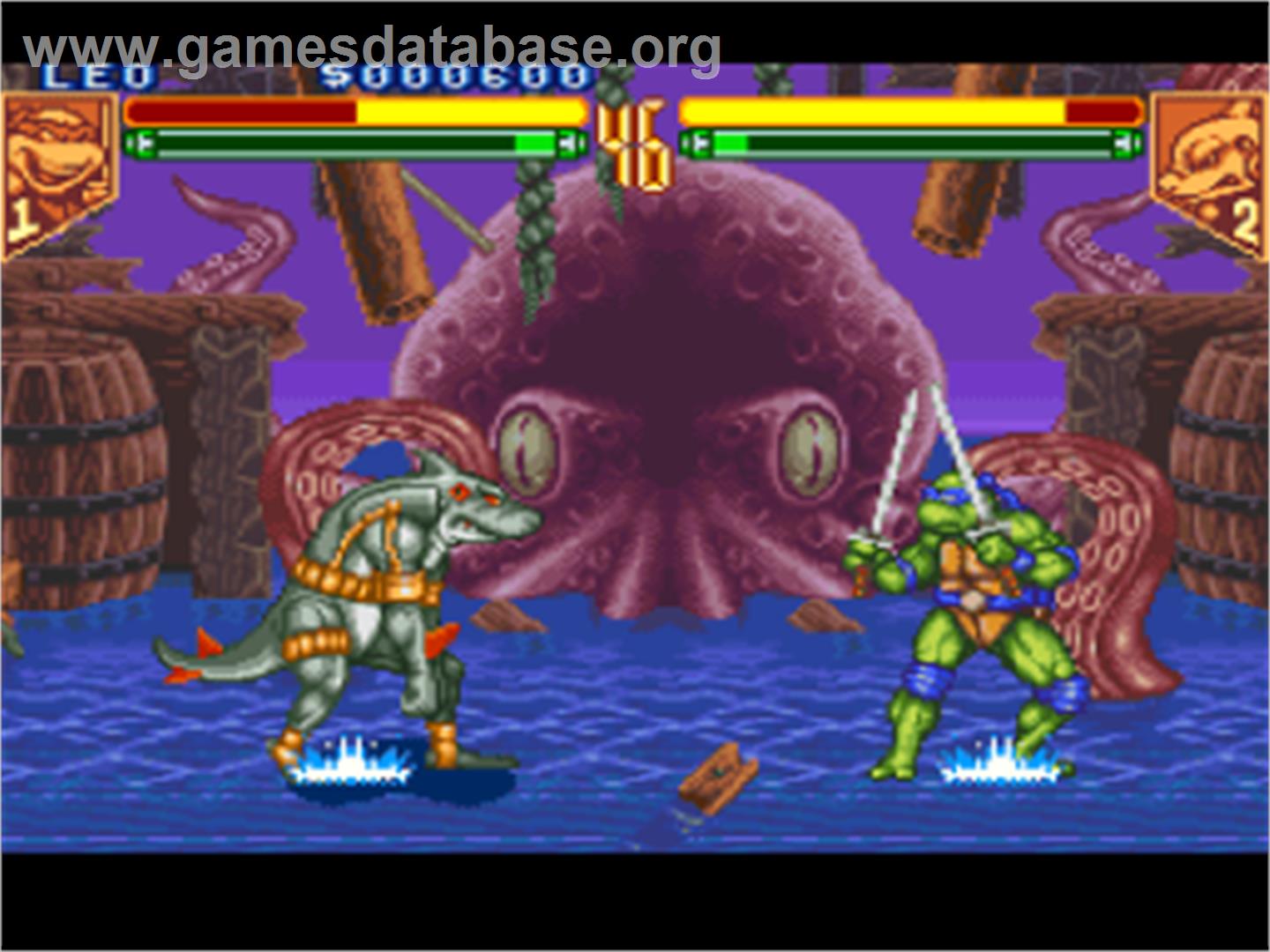 Teenage Mutant Ninja Turtles - Tournament Fighters - Nintendo SNES - Artwork - In Game