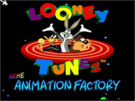 Title screen of Acme Animation Factory on the Nintendo SNES.
