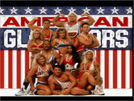 Title screen of American Gladiators on the Nintendo SNES.