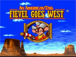 Title screen of An American Tail: Fievel Goes West on the Nintendo SNES.