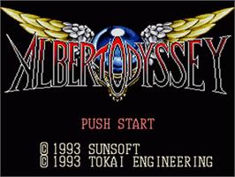 Title screen of Arcus Odyssey on the Nintendo SNES.
