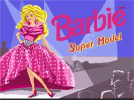 Title screen of Barbie - Super Model on the Nintendo SNES.