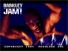 Title screen of Barkley: Shut Up and Jam! on the Nintendo SNES.
