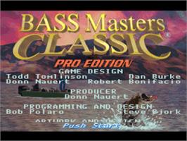 Title screen of Bass Masters Classic - Pro Edition on the Nintendo SNES.
