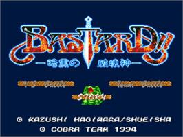 Title screen of Bastard!! on the Nintendo SNES.