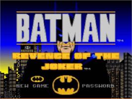 Title screen of Batman - Revenge Of The Joker on the Nintendo SNES.