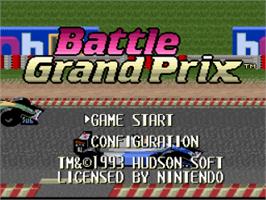 Title screen of Battle Grand Prix on the Nintendo SNES.