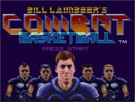 Title screen of Bill Laimbeer's Combat Basketball on the Nintendo SNES.
